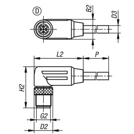K1482 Кабели для прижимов с датчиком усилия (K1463)