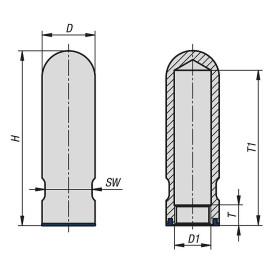 K1821 Втулки защитные Hygienic DESIGN для резьбы опор (K1303)