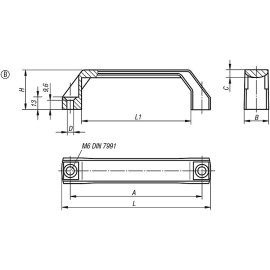 K0191 Ручки бугельные из пластика прямоугольного сечения