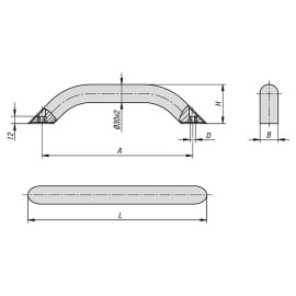 K0795 Ручки скобы круглого сечения из алюминия