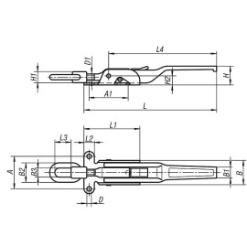 K0052 Защелки натяжные регулируемые со скобой усиленные
