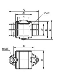 K0481 Зажимы для квадратных труб прямые из пластика