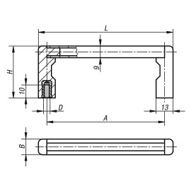 K0217 Ручки трубчатые из алюминия и усиленного пластика