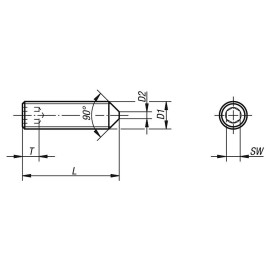 K0797 Винты установочные стопорные DIN 914 с острым концом