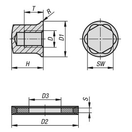 K1594 Комплекты гаек и шайб Hygienic USIT