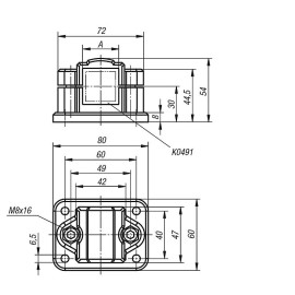 K0480 Зажимы для квадратных труб фланцевые из пластика
