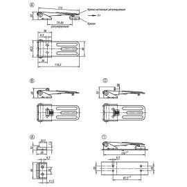 K0049 (K0048) Защелки натяжные регулируемые, отверстия скрытые