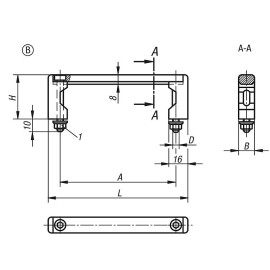 K0216 Ручки трубчатые из алюминия и усиленного пластика