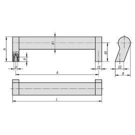 K0212 Ручки трубчатые из алюминия и пластика угловые