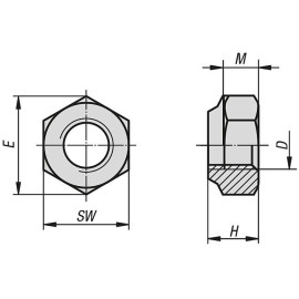 K1146 Гайки шестигранные DIN 980 самоконтрящиеся
