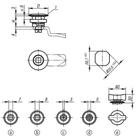 K1339 (K1340) Замки поворотные короткие плоские