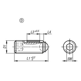 K0666 Упоры подвижные резьбовые со стопором