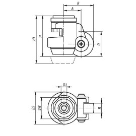 K1786 Ролики поворотные с резиновой опорой