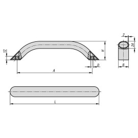 K0796 Ручки скобы овального сечения из алюминия