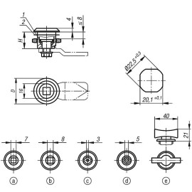K1351 (K1340) Замки поворотные короткие из нержавеющей стали