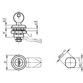 K1355 (K1340) Замки поворотные из нержавеющей стали с ключами