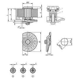 K0527 Замки поворотные прижимные со ступенчатым выступом