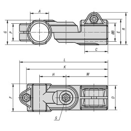 K0488 Зажимы для круглых труб шарнирные из алюминия