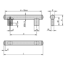 K0224 Ручки рейлинговые из алюминия и усиленного пластика