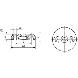 K0423 Основания подвижных опор из пластика, 4°