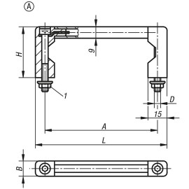 K0216 Ручки трубчатые из алюминия и усиленного пластика