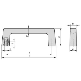 K1074 Ручки бугельные прямоугольного сечения из пластика