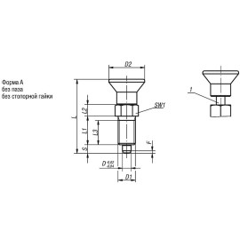 K1149 Штифты стопорные резьбовые с маркировкой запирания