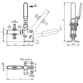 K0059 Прижимы механические из стали со стопорной рукояткой