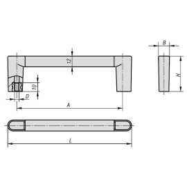 K1128 Ручки трубчатые из алюминия и пластика