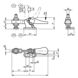 K0071 Прижимы механические, горизонтальное основание слева