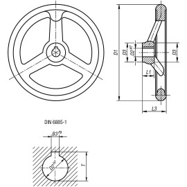 K0671 Маховики DIN 950 из чугуна со спицами