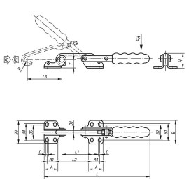 K0079 Защелки натяжные регулируемые с рукояткой и крюком