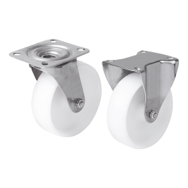 K1773 Ролики с корпусом из нержавеющей стали, пластиковые колеса