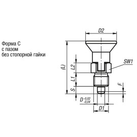 K0631 Штифты стопорные резьбовые короткие с черной ручкой