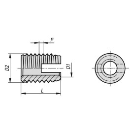 K0978 Вставки резьбовые саморезы со шлицем