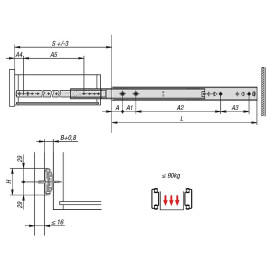 K1580 Комплекты направляющих разборные, 90 кг