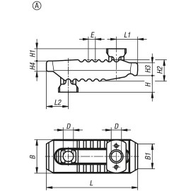 K1165 Прихваты регулируемые "крокодил" с контропорой