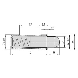 K1172 Фиксаторы пружинные упорные с фланцем гладкие