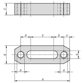 K0836 Прихваты прямые с двумя резьбовыми отверстиями