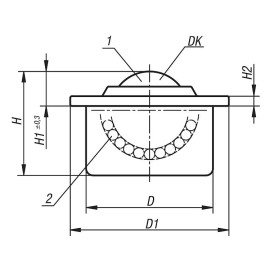 K0760 Ролики шаровые с фланцем