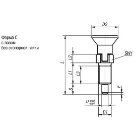 K0630 Штифты стопорные резьбовые удлиненные