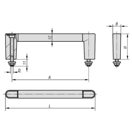 K1127 Ручки трубчатые с крепежными болтами