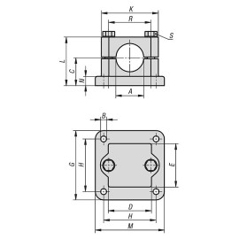 K0479 Зажимы для труб фланцевые разборные из алюминия