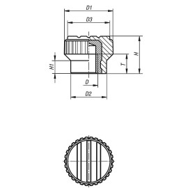 K0110 Ручки с накаткой обнаруживаемые металлодетектором