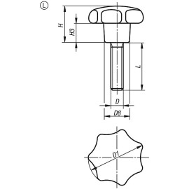 K1016 Ручки DIN 6336 из пластика и нержавеющей стали