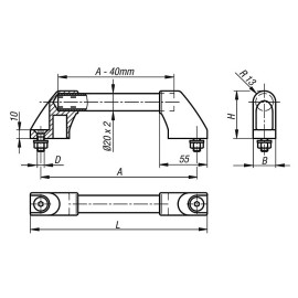 K0210 Ручки трубчатые с крепежными болтами