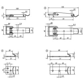 K0045 Защелки натяжные нерегулируемые со скобой