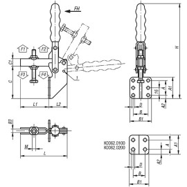 K0062 Прижимы механические из стали с угловым основанием