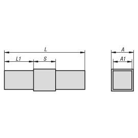 K0615 Соединители штекерные для квадратных труб прямые