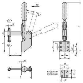 K1436 Прижимы механические с жестко установленным винтом
